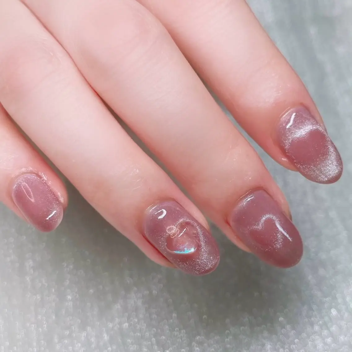 ネイル 長さ出し ハート ハンドネイル Nailist suzuのネイルデザイン