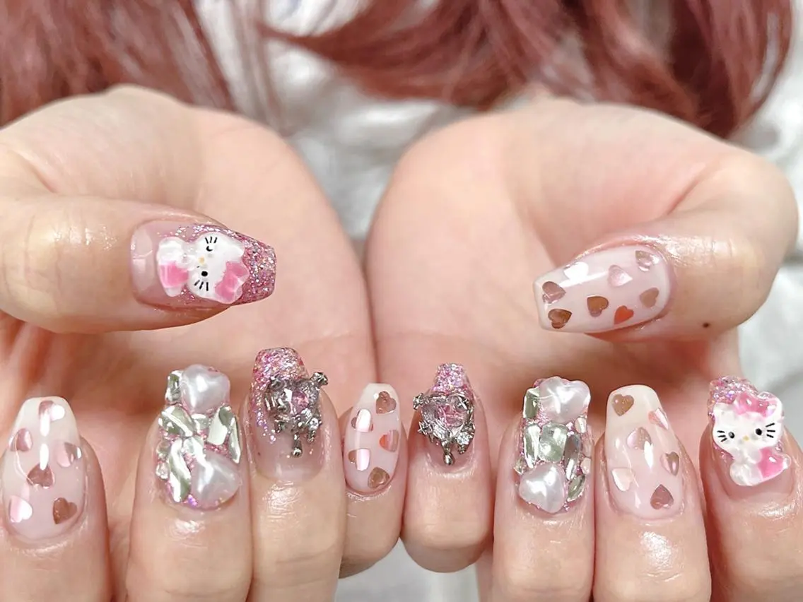 ネイル ki🍒🍒 ki ツルツルネイルのネイルデザイン