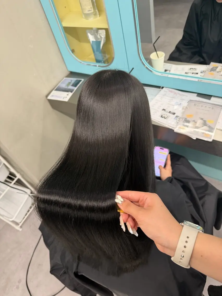 ロング カット ヘアカラー 縮毛矯正 トリートメント 北新地/縮毛矯正 /あやなのヘアスタイル