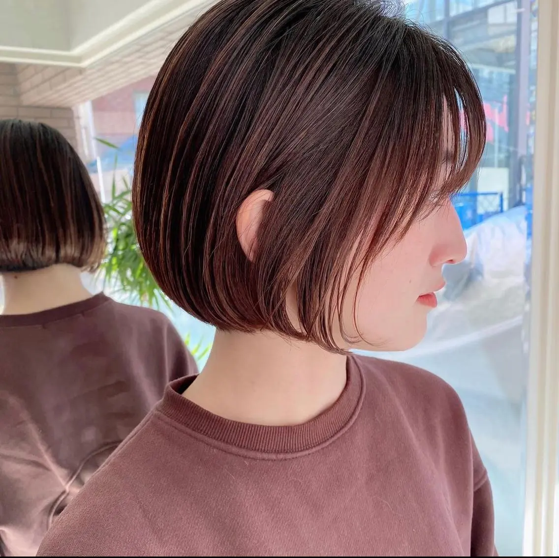 ミディアム カット ヘアカラー トリートメント 韓国風/髪質改善/ ナガヤアキラのヘアスタイル