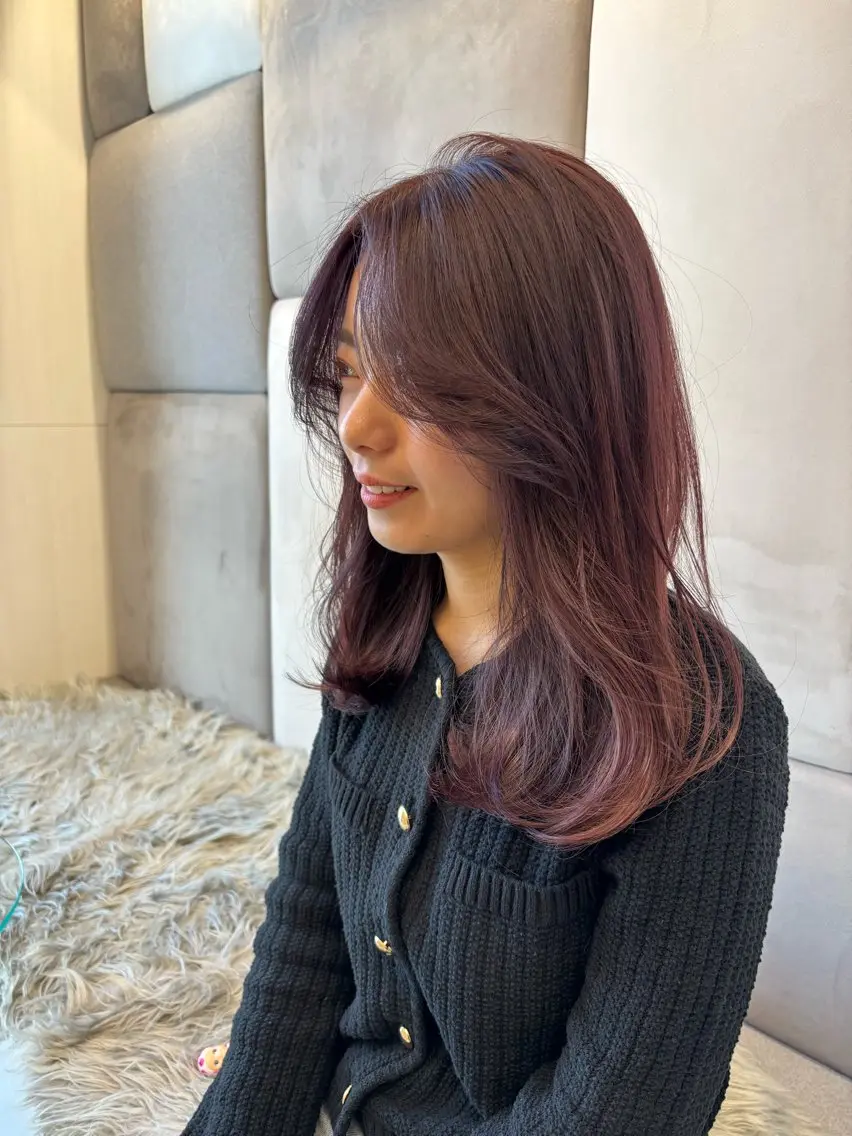セミロング カラー カット ヘアカラー トリートメント 怪我のため6月末 復帰予定田中瑞希🍃のヘアスタイル