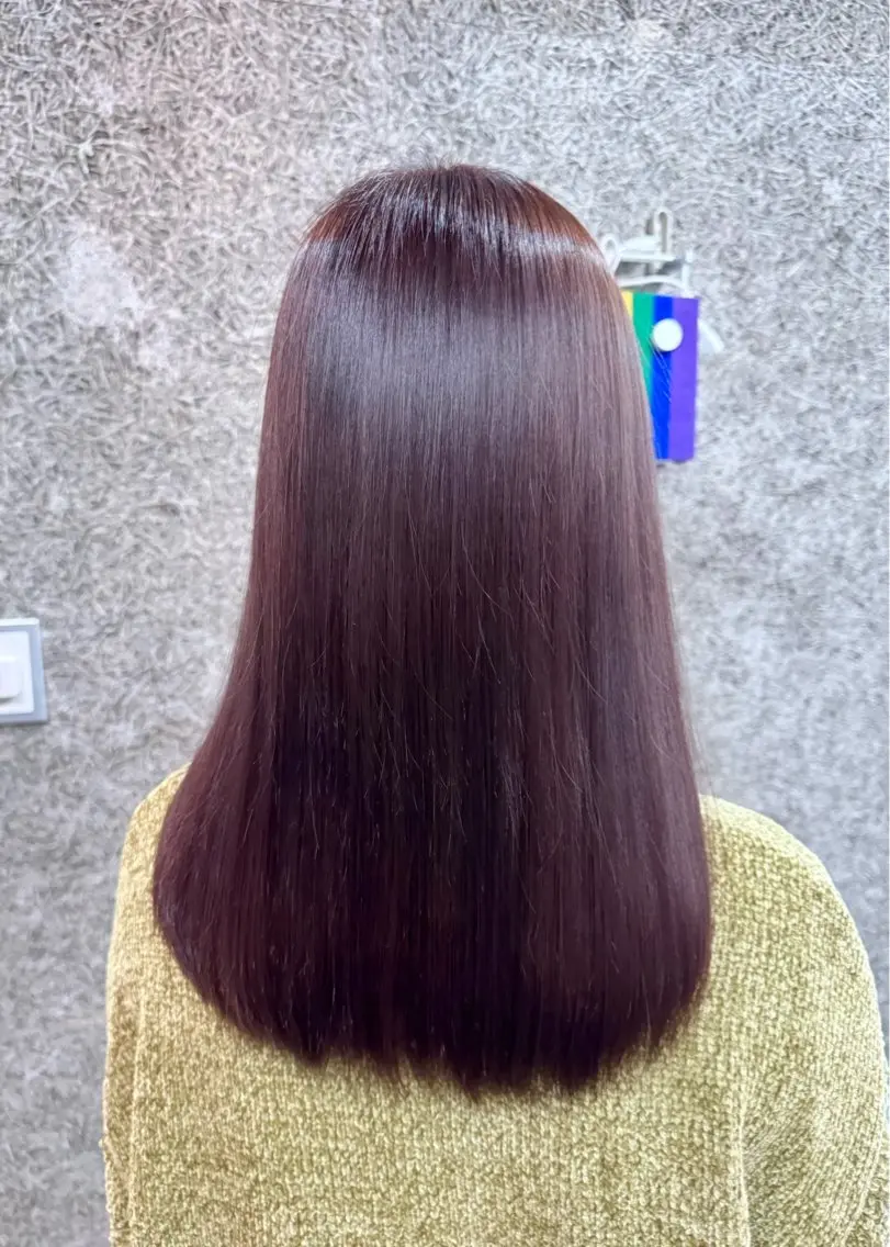 ミディアム ピンクブラウン カット ヘアカラー 🦋 misaki🦋のヘアスタイル