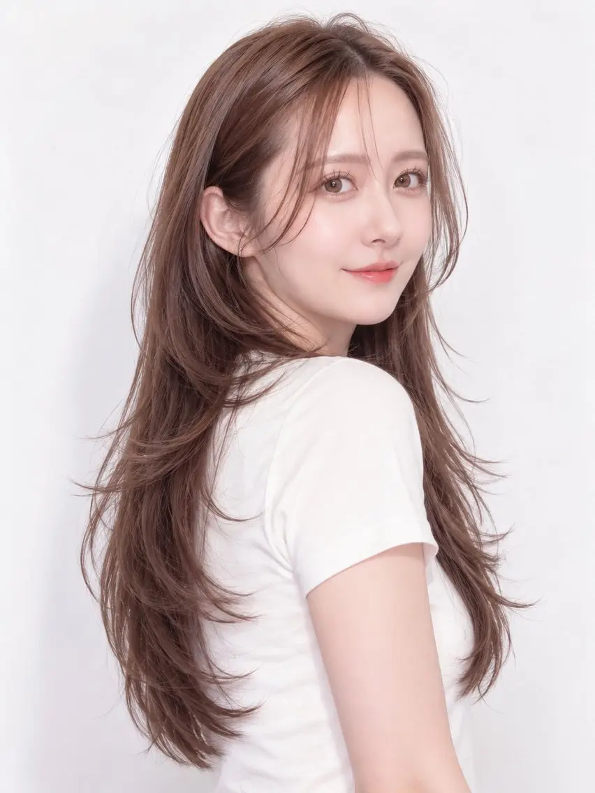 セミロング カラー 韓国風ヘア レイヤーカット カット ヘアカラー トリートメント 渋谷レイヤーカット❌ 縮毛矯正専門/武田涼のヘアスタイル