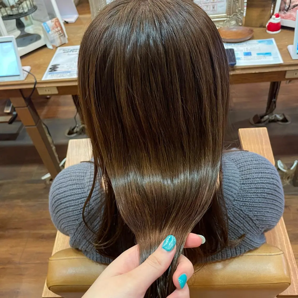 セミロング カラー カット ヘアカラー トリートメント Saako/髪質改善 /耳つぼジュエリーのヘアスタイル