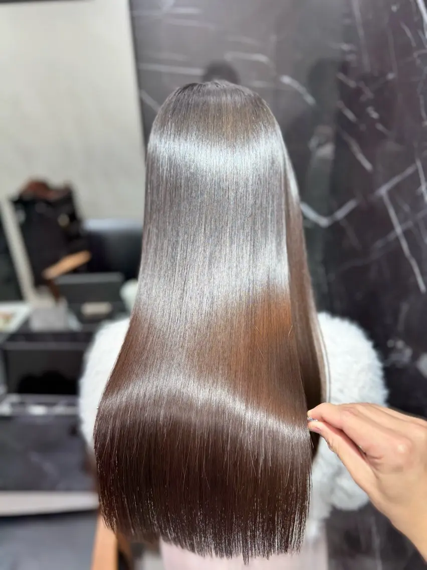 ロング カット ヘアカラー トリートメント JIN|朝楽になる 美髪矯正本格髪質改善のヘアスタイル