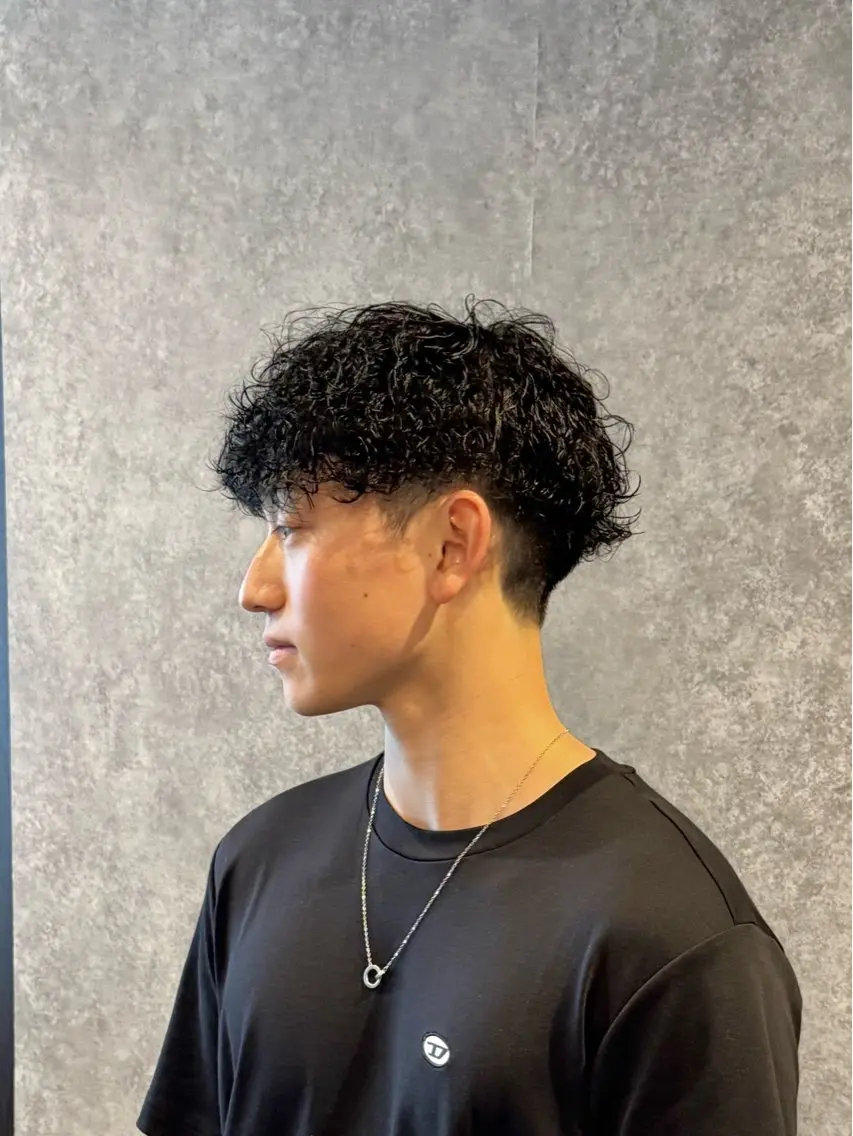 ショート パーマ メンズ 曲がる縮毛矯正 masashiのヘアスタイル