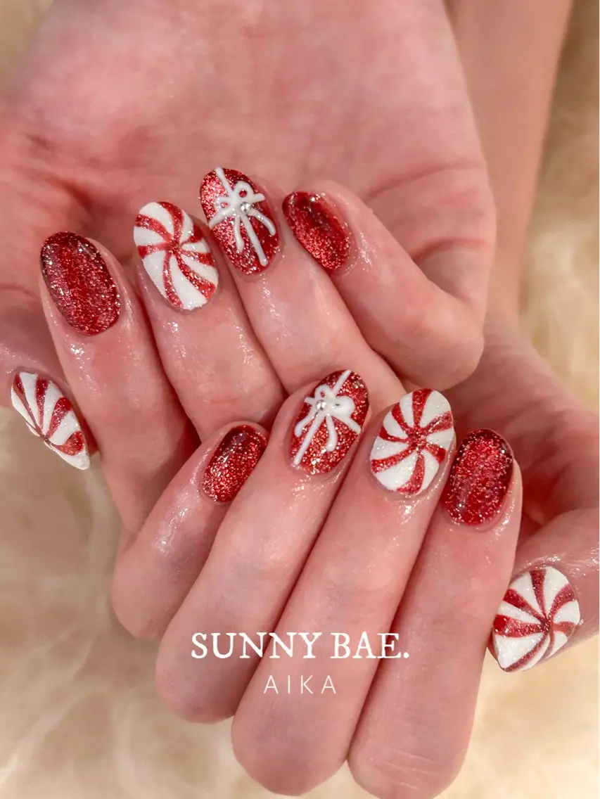 ネイル フラッシュネイル スカルプネイル 冬ネイル クリスマス Made By AIKAのネイルデザイン