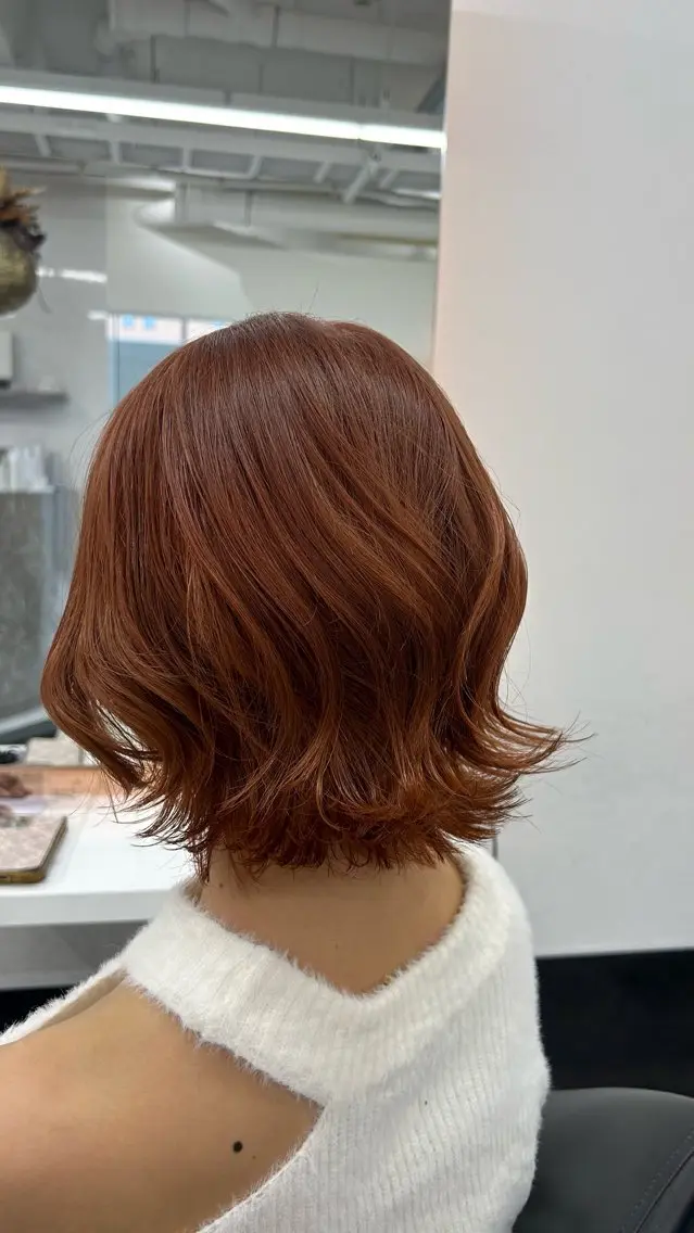 ショート カラー ベージュカラー オレンジ オレンジベージュ カット ヘアカラー saria [ALEAP]のヘアスタイル