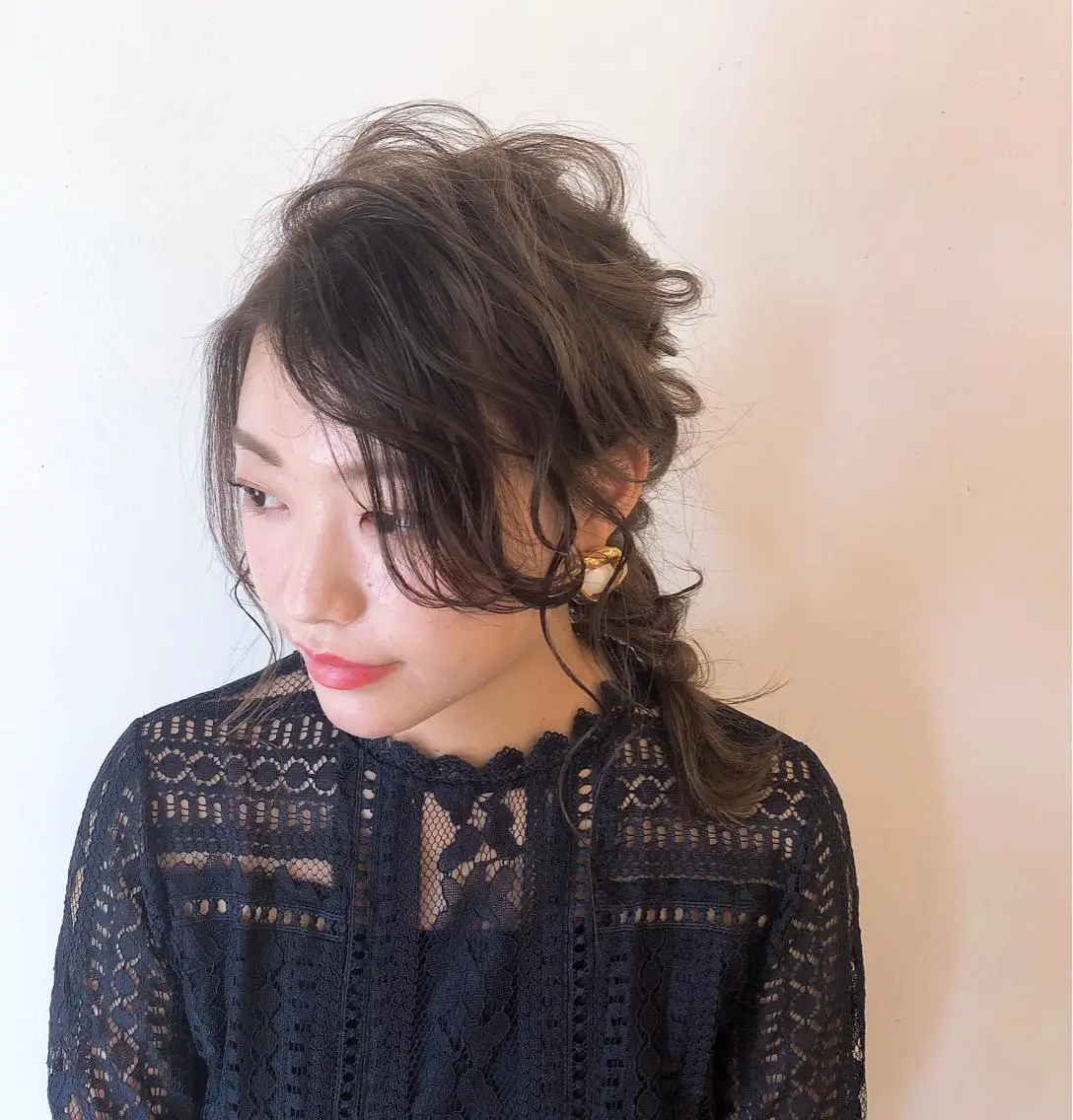 ロング カラー ヘアアレンジ ハイライトカラー ハイライト h a k u 大倉 卓人のヘアスタイル