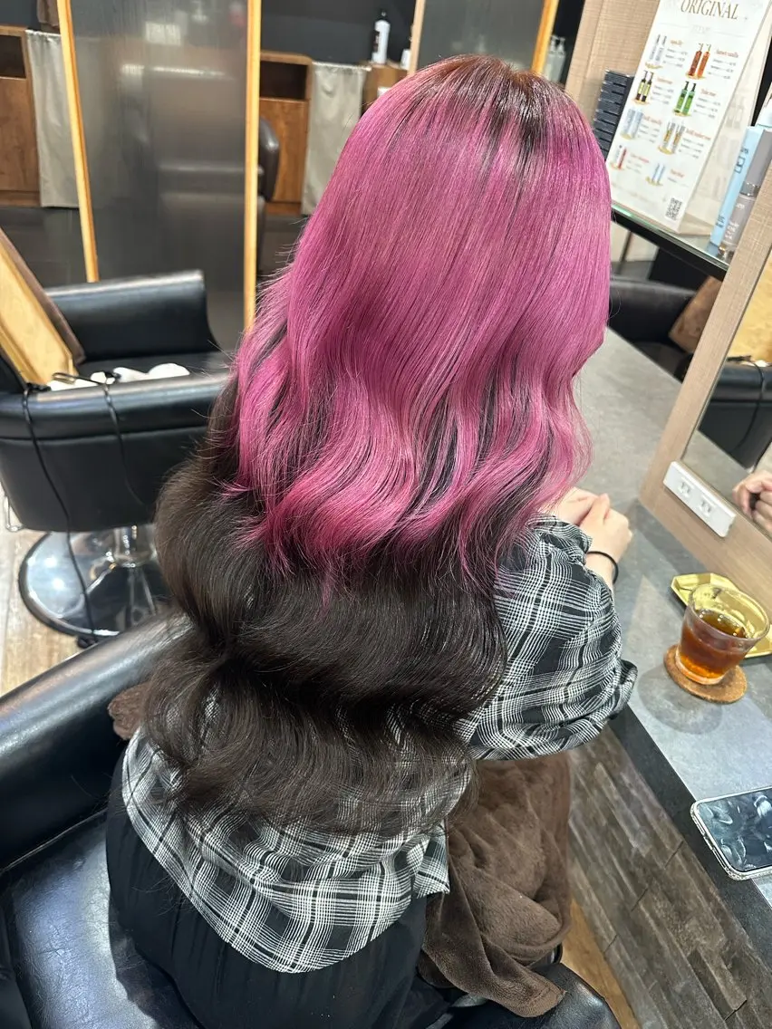 ロング ヘアカラー エクステ 横浜lapis amaneのヘアスタイル