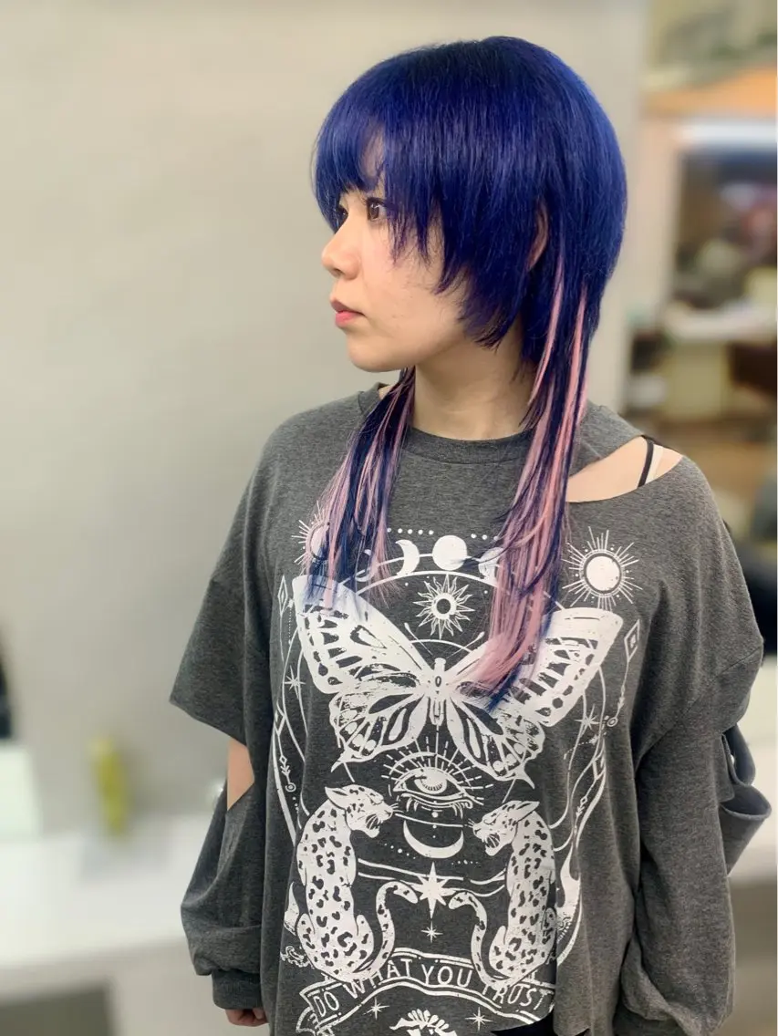 ミディアム カラー ヘアアレンジ ヘアカラー エクステ 個性爆弾💣 ダブルカラー/ゆかのヘアスタイル