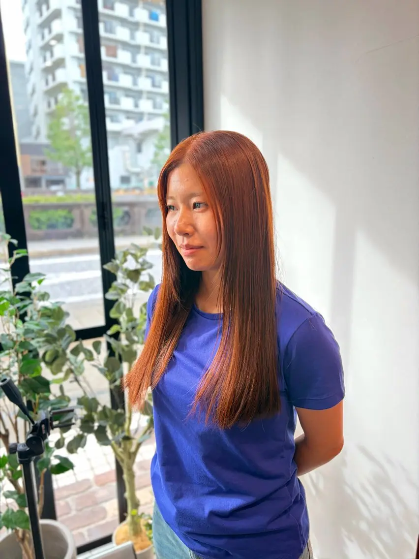 ロング ヘアカラー 上島 未緒のヘアスタイル