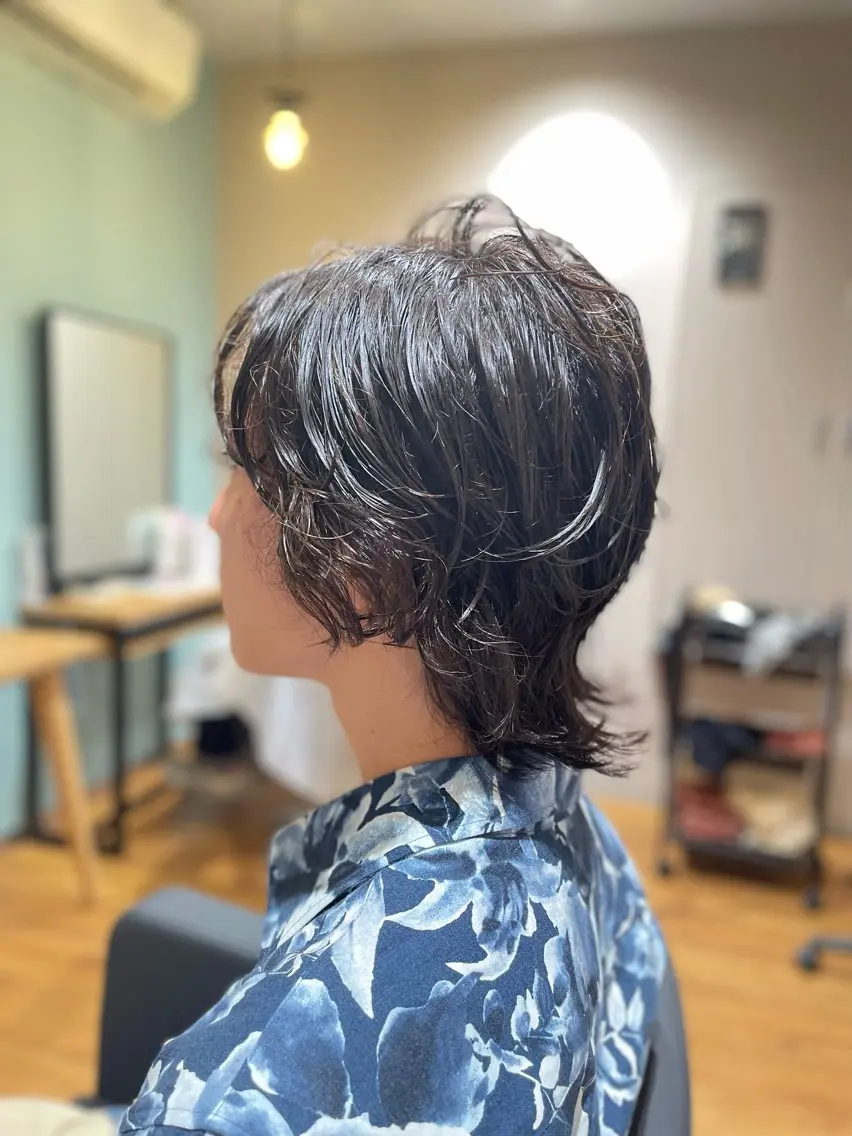 ミディアム カット パーマ 山本 純平のヘアスタイル