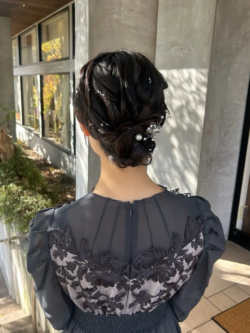 ミディアム ヘアアレンジ ヘアセット lapis / soraのヘアスタイル