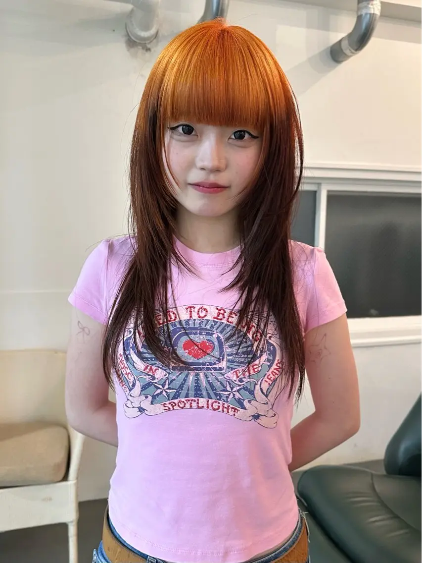 ロング カラー デザインカラー カット ヘアカラー 似合わせカット ケアパーマ喜来雅由のヘアスタイル