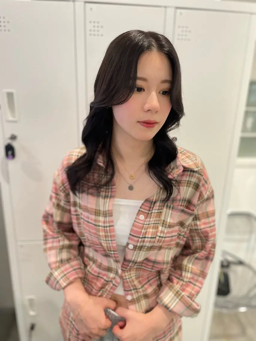 セミロング カラー 京都美容師 塩のヘアスタイル