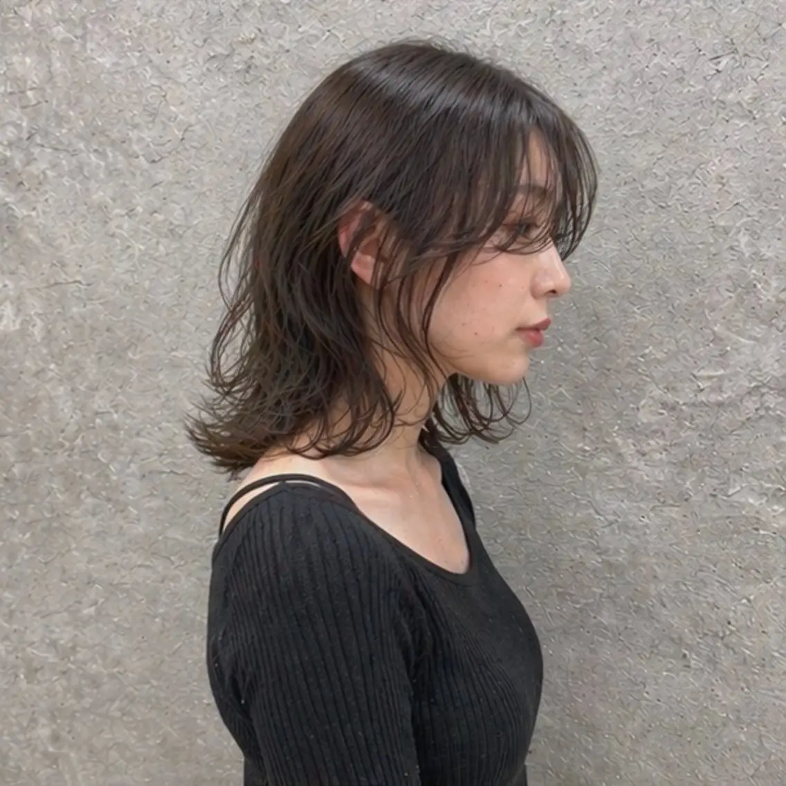 ミディアム カット トリートメント 小島 咲音/艶カラー /レイヤー/縮毛矯正のヘアスタイル