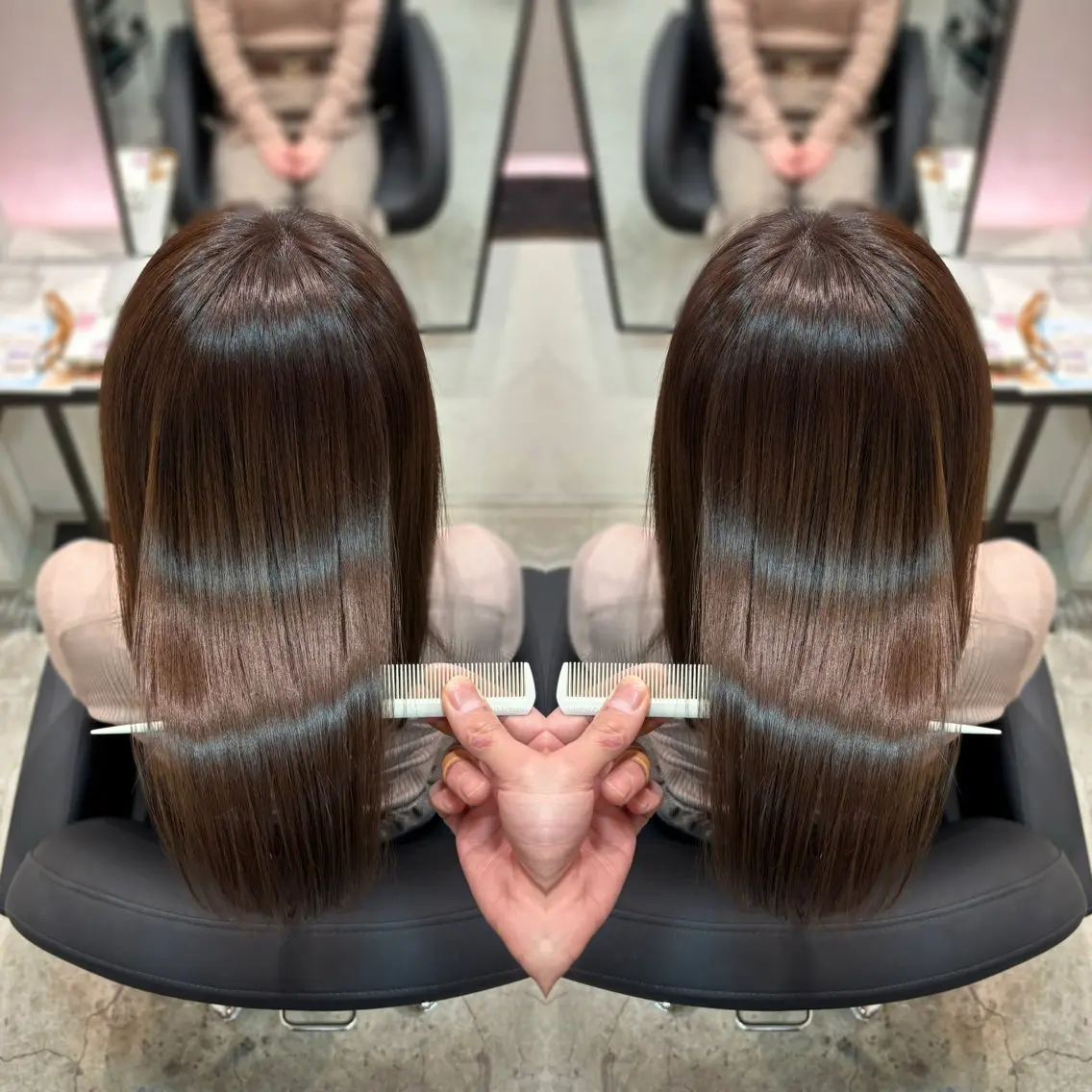 ロング カット ヘアカラー トリートメント 平山 正樹のヘアスタイル