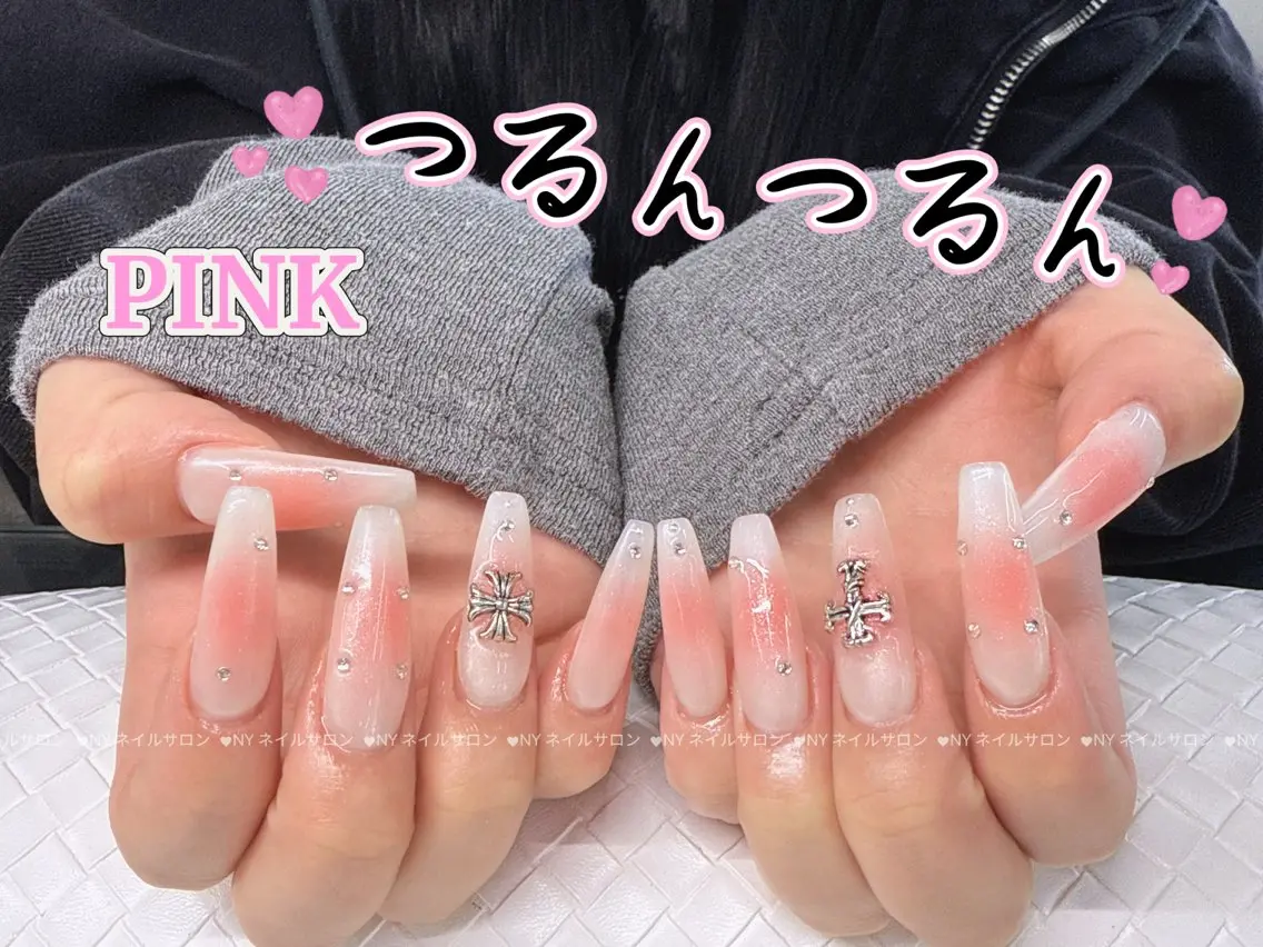 ネイル 長さ出し フットネイル フレンチネイル ジェルネイル ガーリー ハンドネイル NYネイルサロン 千葉中央店のネイルデザイン