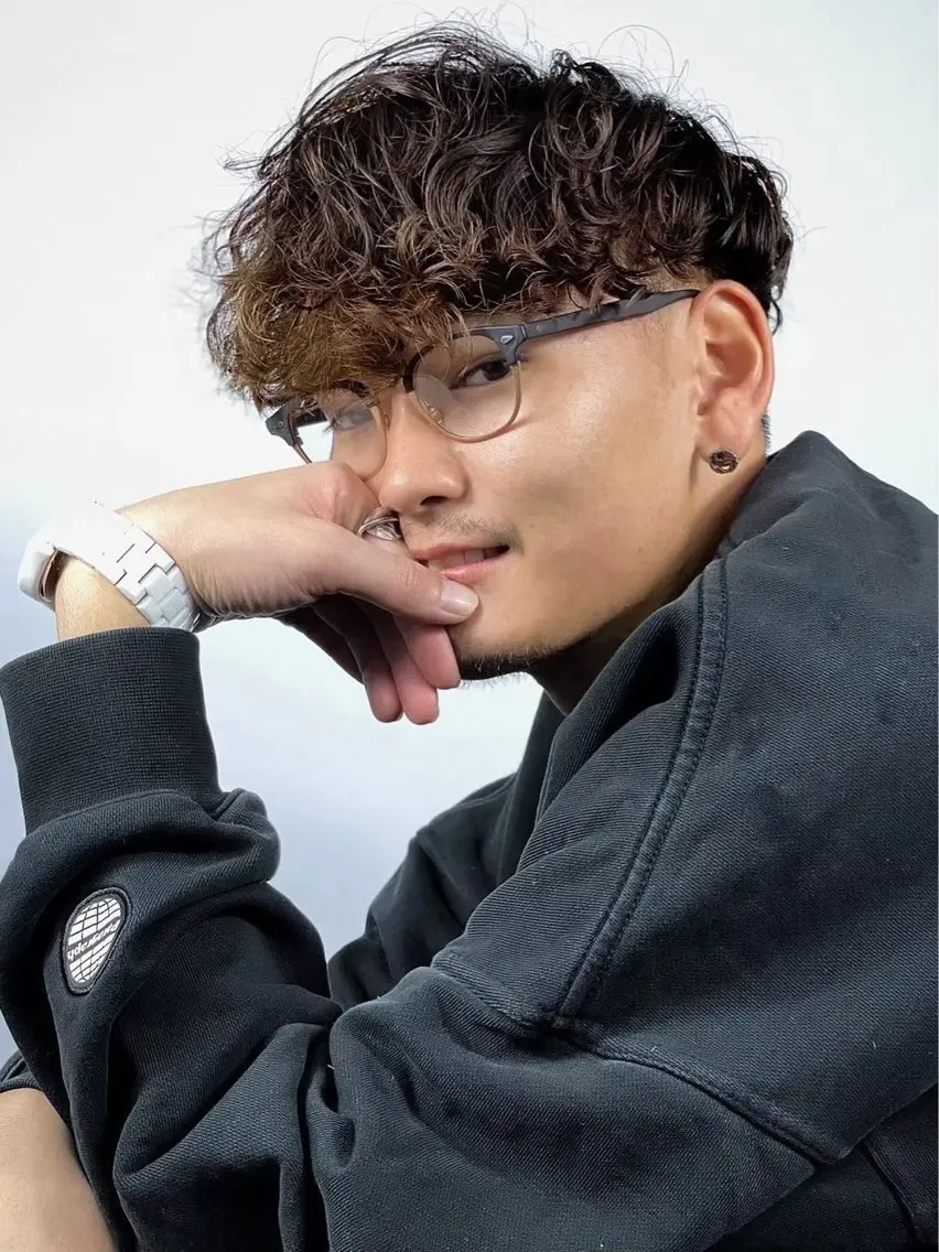 ミディアム ミディアムパーマ カット パーマ ⚡️メンズ特化⚡️ 倉林 隼大のヘアスタイル