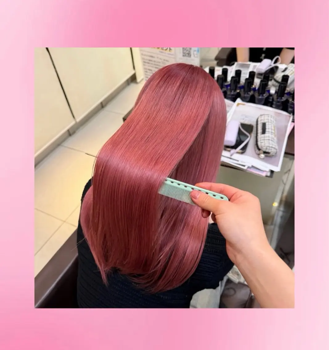 ロング ヘアカラー ゆあ🤎暖色系🍊 マツパ👀眉毛🌈のマツエク・マツパデザイン