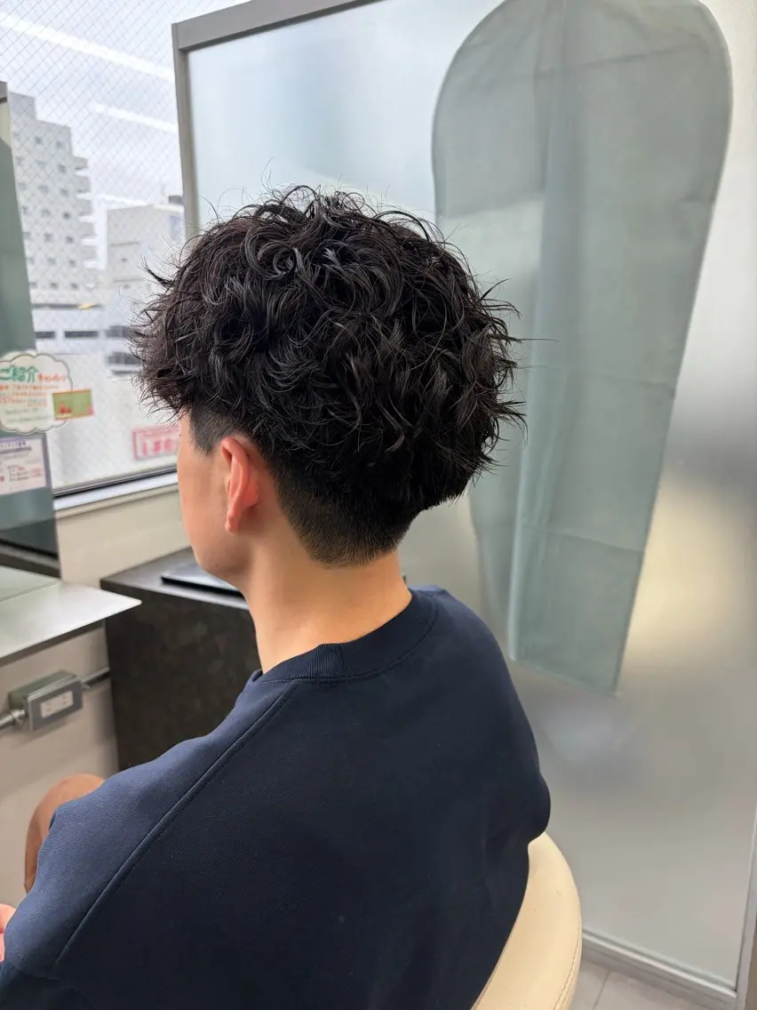 ミディアム パーマ カット パーマ メンズカット×パーマ ✂️今井魁人✂️のヘアスタイル
