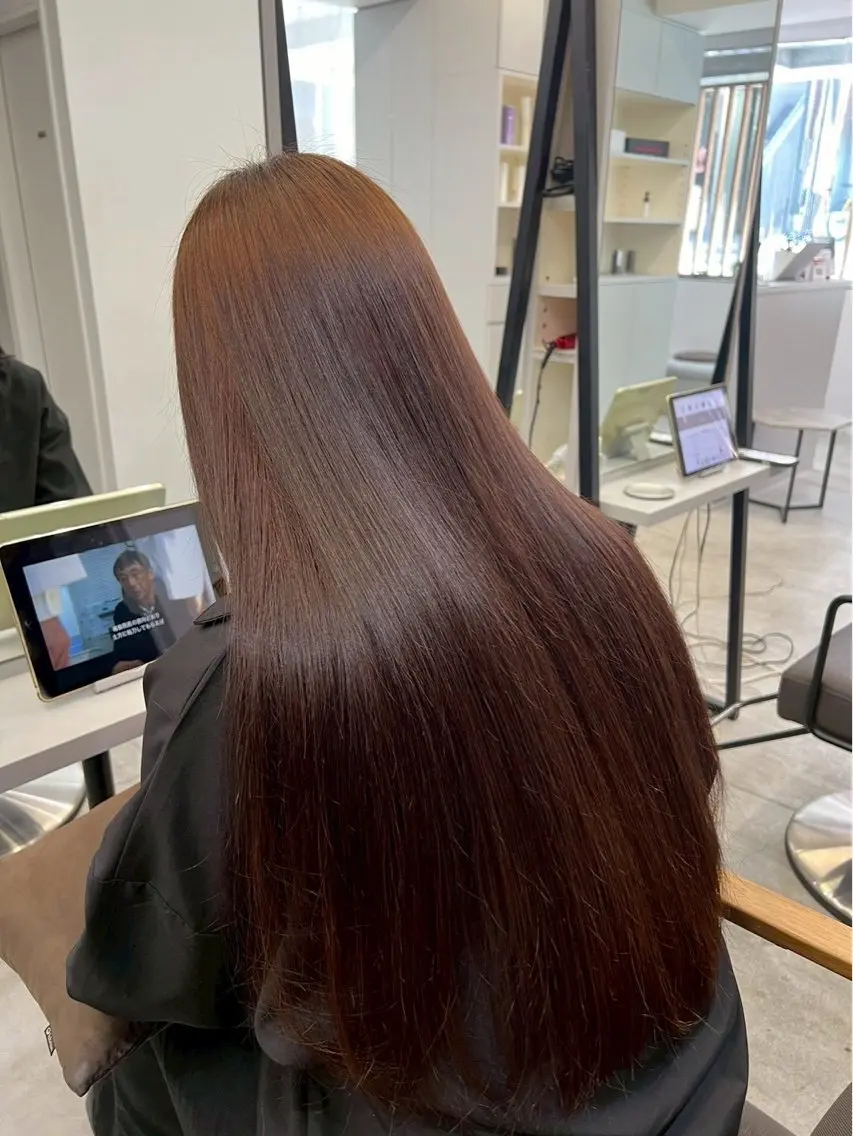 ロング パーマ 縮毛矯正 ハイトーンカラー が絶対可愛い✨泰聖✨のヘアスタイル