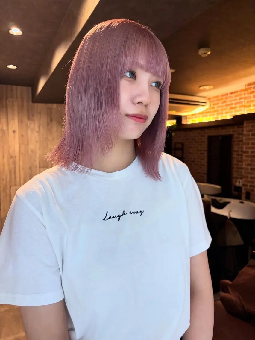 セミロング カット ヘアカラー トリートメント 𝗺𝗶𝗸𝘂♡ 似合わせ🎀のヘアスタイル