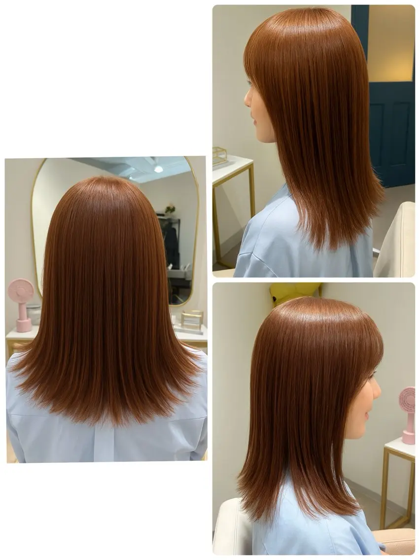 ミディアム ボブレイヤー ミディアムパーマ ボブ ハイライト 髪質改善 ヘアカラー 縮毛矯正 トリートメント 髪質改善/縮毛矯正/ 美髪/個室/ハラのヘアスタイル