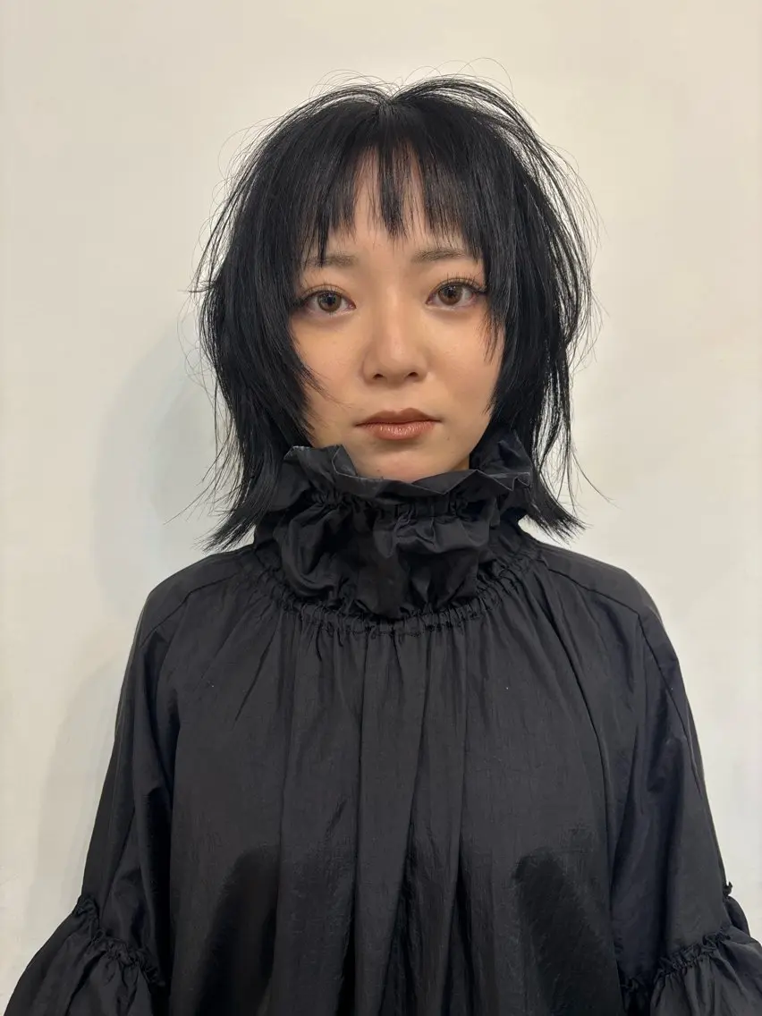 ミディアム ミディアムパーマ レイヤーカット マレットヘア ウルフカット 後藤 一真のヘアスタイル