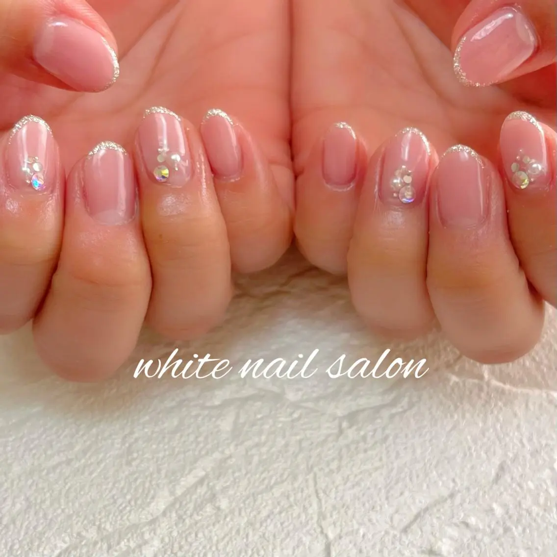 ネイル フットネイル ジェルネイル ハードジェル ラメ(グリッター) 持ち込み ハンドネイル white nail salonのネイルデザイン