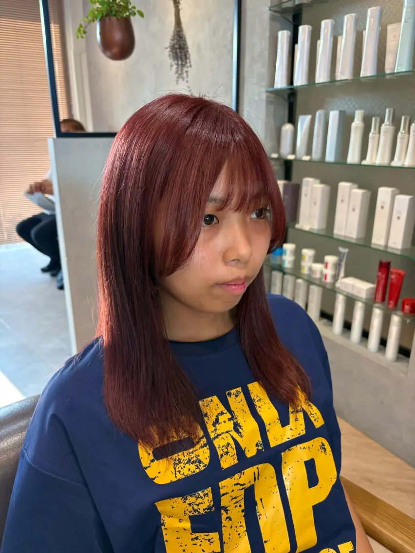 セミロング カラー ブリーチ ブリーチなしカラー ヘアカラー トリートメント goen/射水/北田 千恵のヘアスタイル