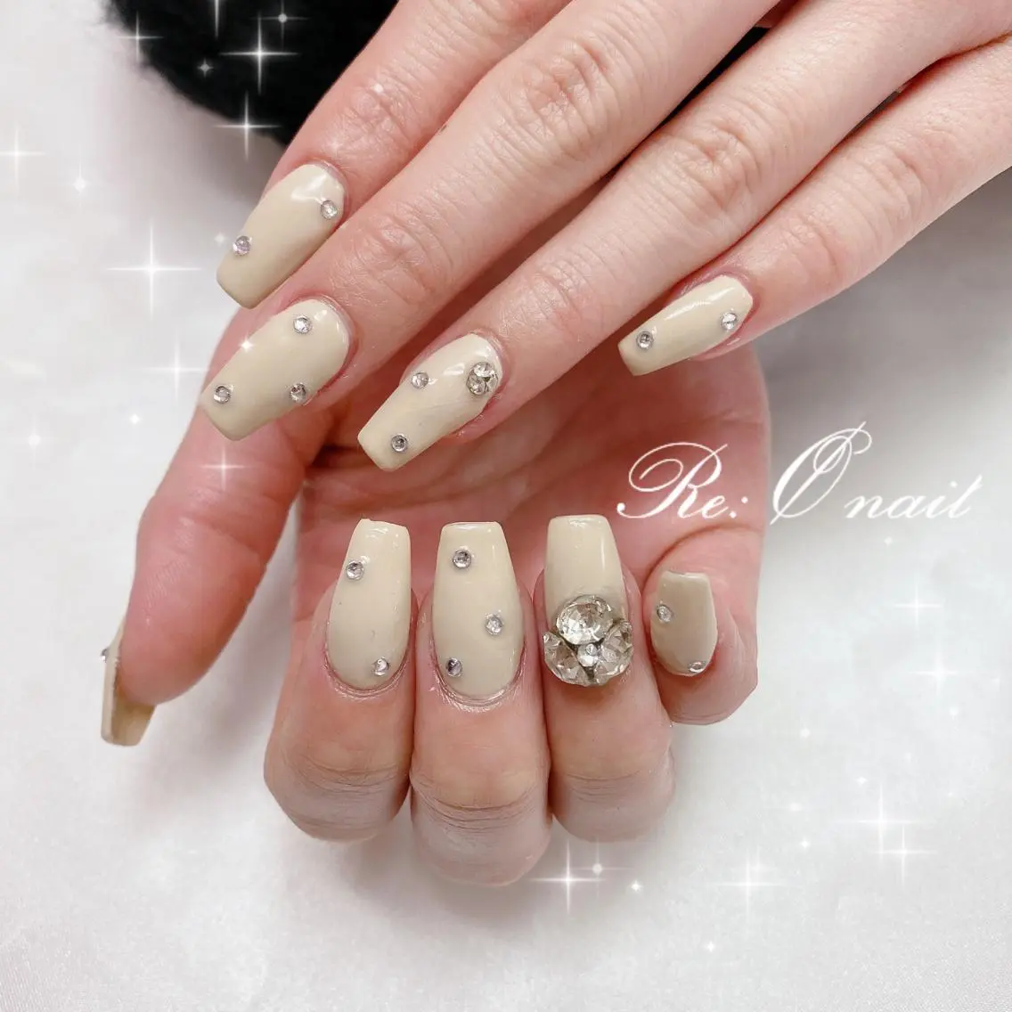 ネイル ストーンネイル ハンドネイル Re:Ø nail 🩵TSUJIのネイルデザイン