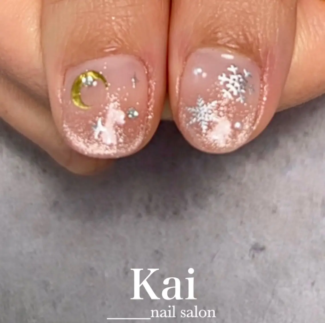 ネイル 成人式 グラデーション 韓国ネイル マグネットネイル 持ち込み ハンドネイル Kai nail Mayukoのネイルデザイン