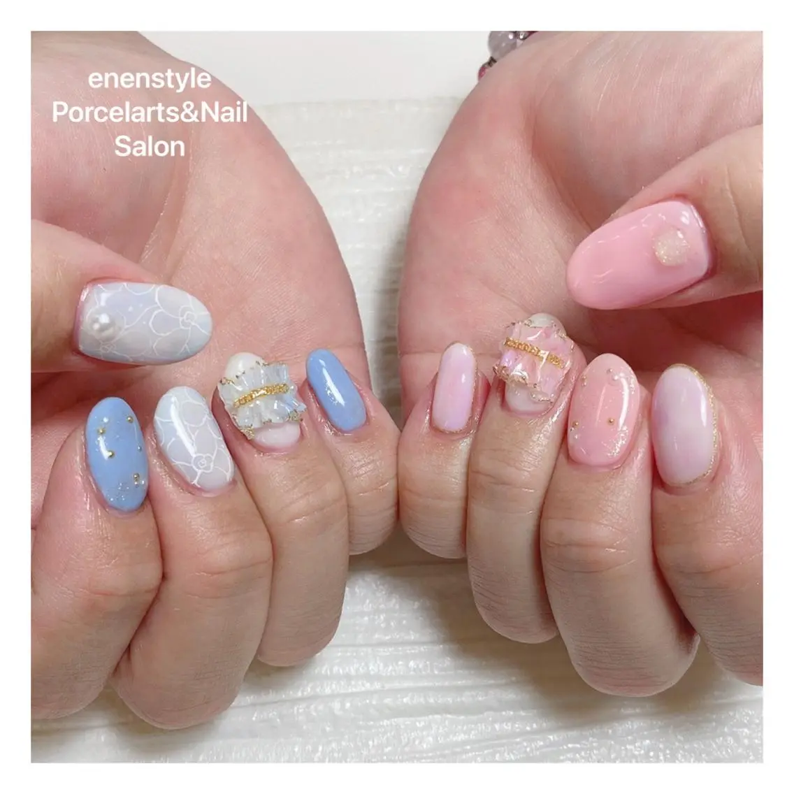 ミディアム ネイル ハンドネイル 🐾enen style 🐾のネイルデザイン