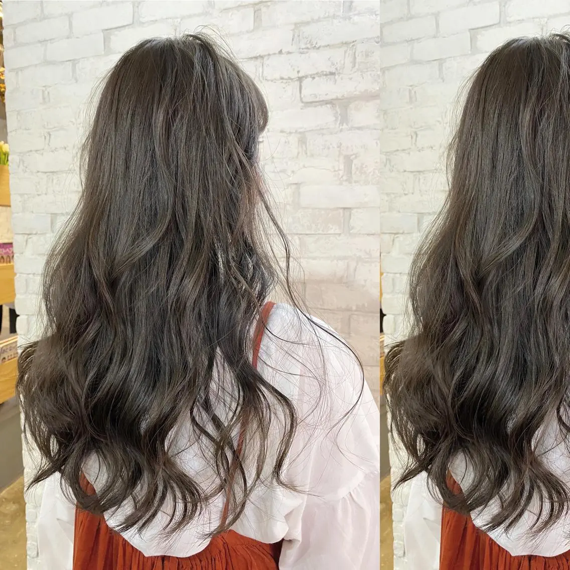 ロング カラー ダークグレー ダークグレージュ グレージュ ヘアカラー ツキノキ ミナのヘアスタイル