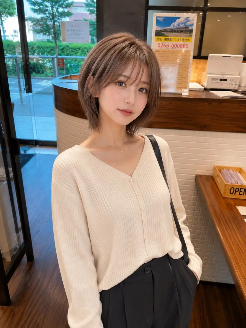 ショート カラー ショートボブ ボブ ショートヘア カット 田中 和葉のヘアスタイル