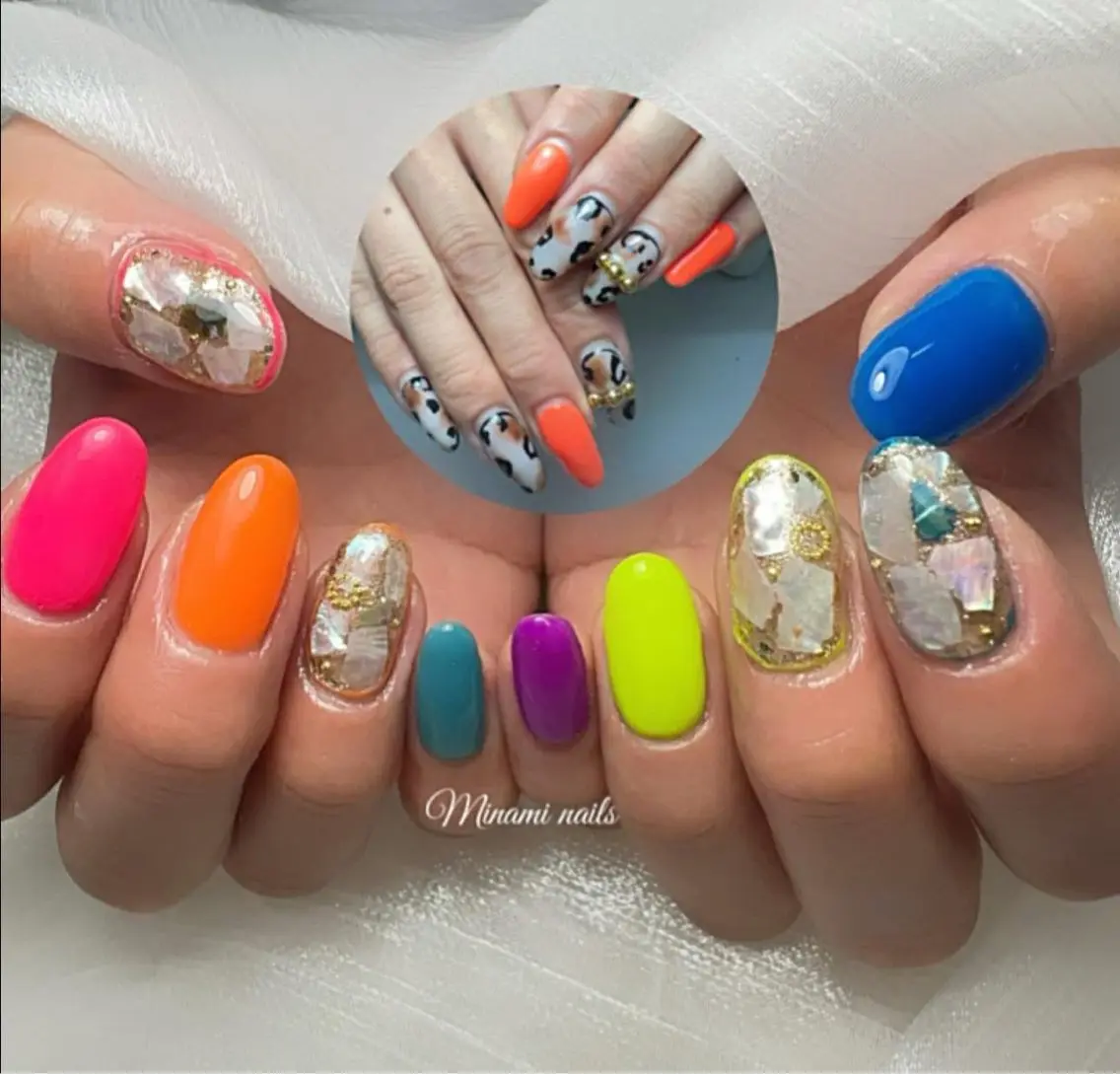 ネイル アートネイル オーロラネイル ガーリー キラキラネイル 韓国ネイル Minami Nailsのネイルデザイン