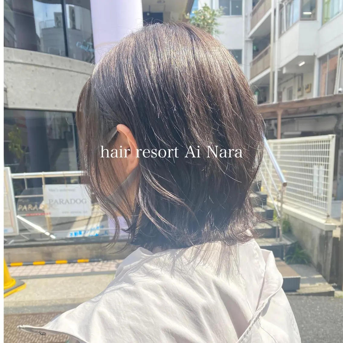 ミディアム カラー アッシュ 透明感カラー オリーブアッシュ ボブ 外ハネヘア カット ♡ヘアアレンジ♡ naraのヘアスタイル
