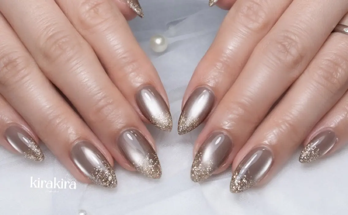ネイル 入学式 フットネイル グラデーション 卒業式 キラキラネイル Kirakira Nail salonのネイルデザイン