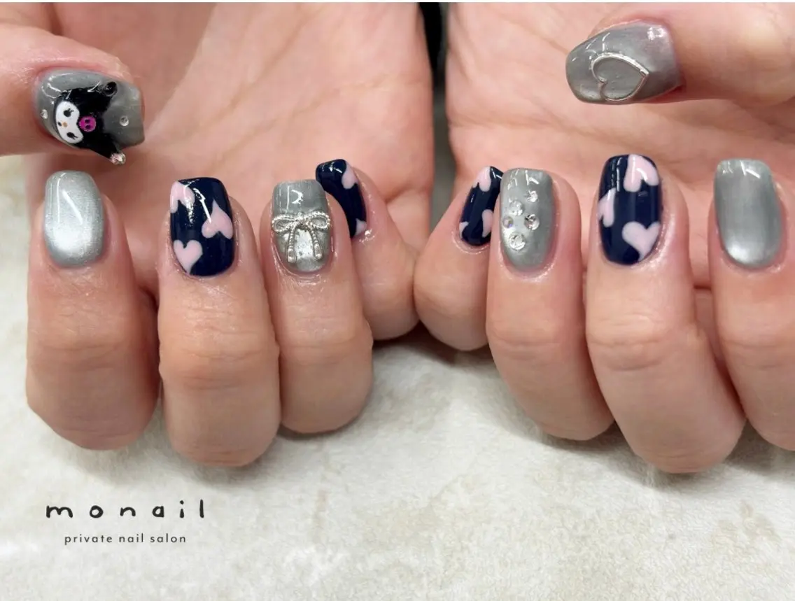 ネイル ハート ハンドネイル nail salon monailのネイルデザイン