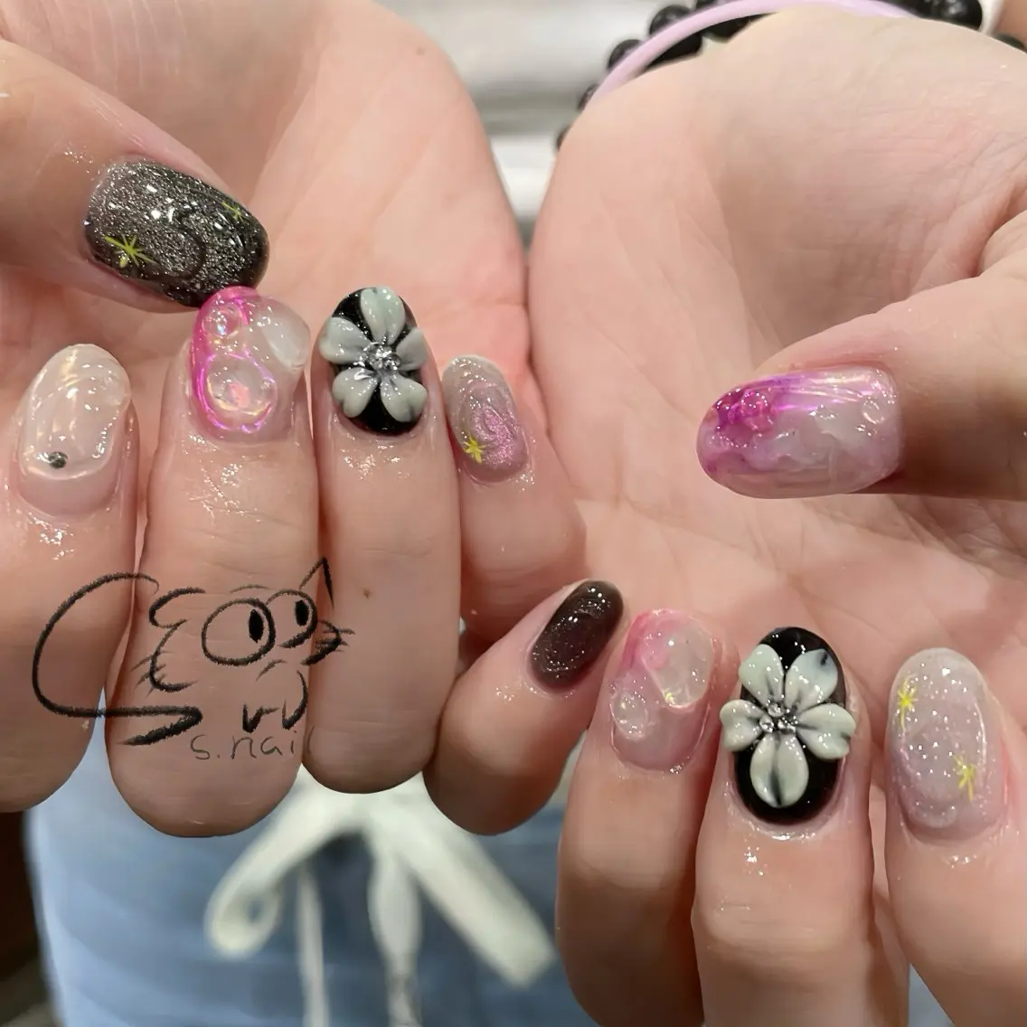 ネイル アートネイル チークネイル フレンチネイル グラデーション マグネットネイル S.nail _のネイルデザイン