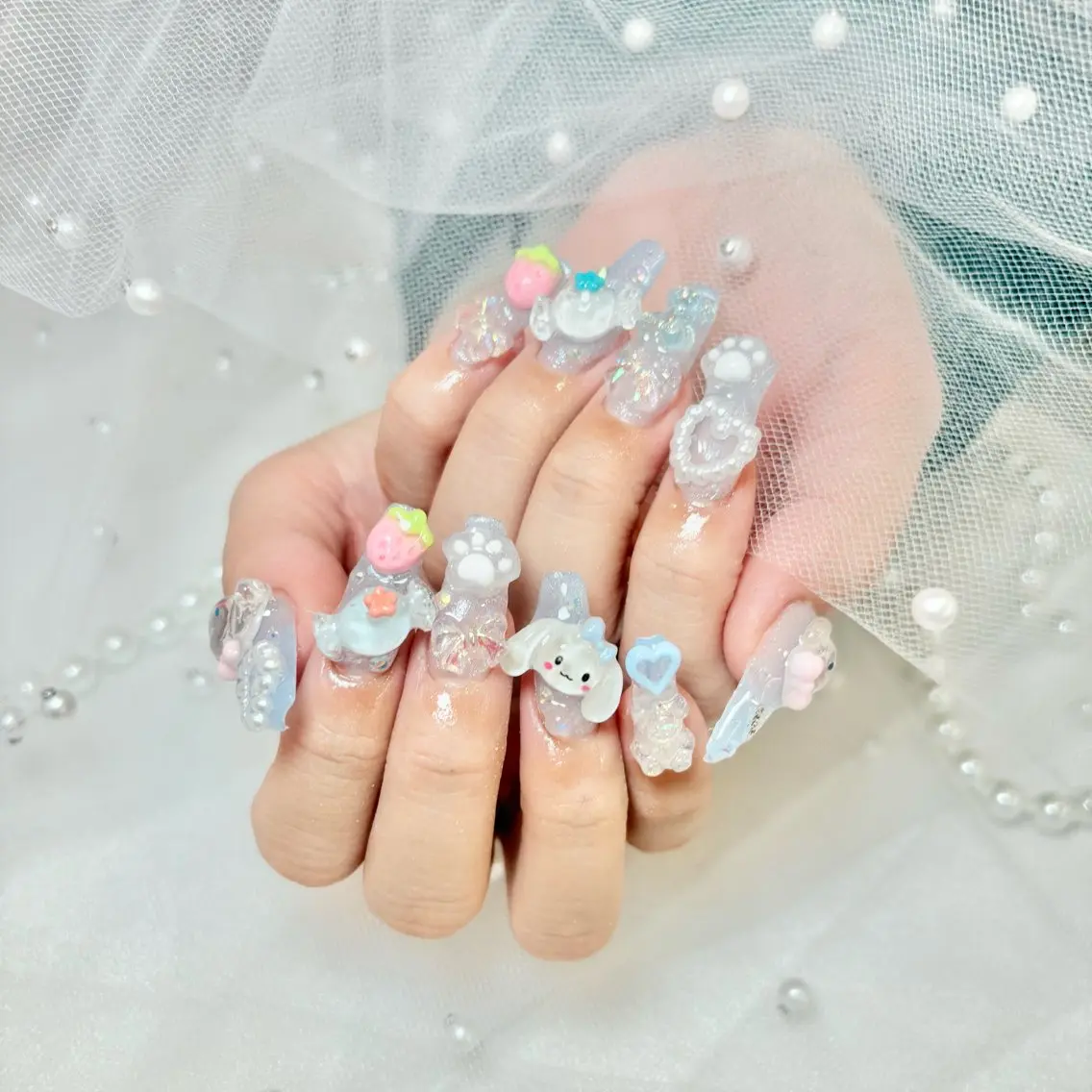 ネイル 氷ネイル・うるうるネイル ハンドネイル mio nail TANIのネイルデザイン