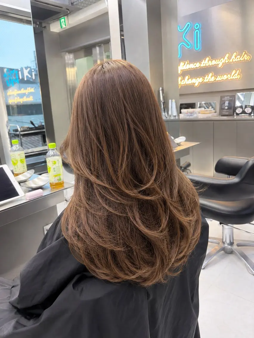 ロング カット ヘアカラー トリートメント 🫧バレイヤージュ/ ハイライト/ミズキのヘアスタイル