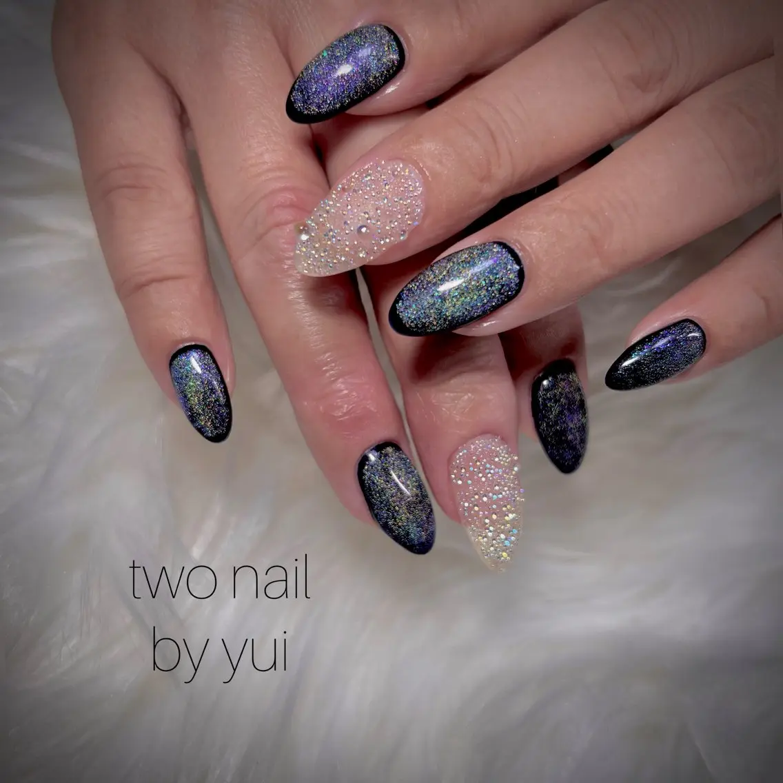 ネイル アートネイル ネイルチップ ホワイト ハンドネイル two nailのネイルデザイン