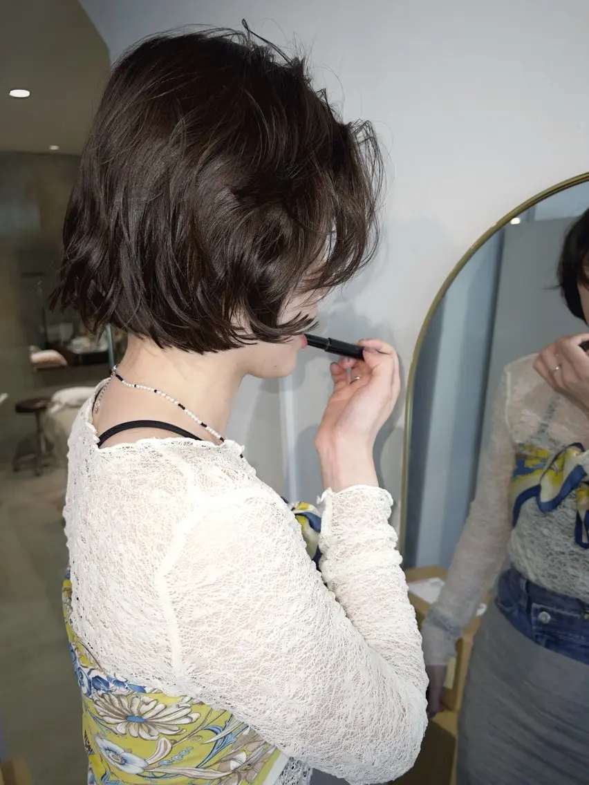 ショート パーマ ボブ ニュアンスパーマ カット パーマ くまざき　なな /パーマモデル募集中のヘアスタイル