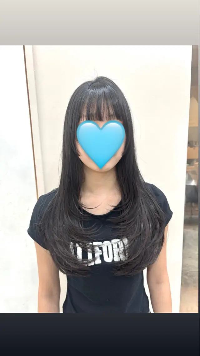 ロング 姫カット レイヤーカット カット コトネ🫧 韓国風レイヤーカットのヘアスタイル