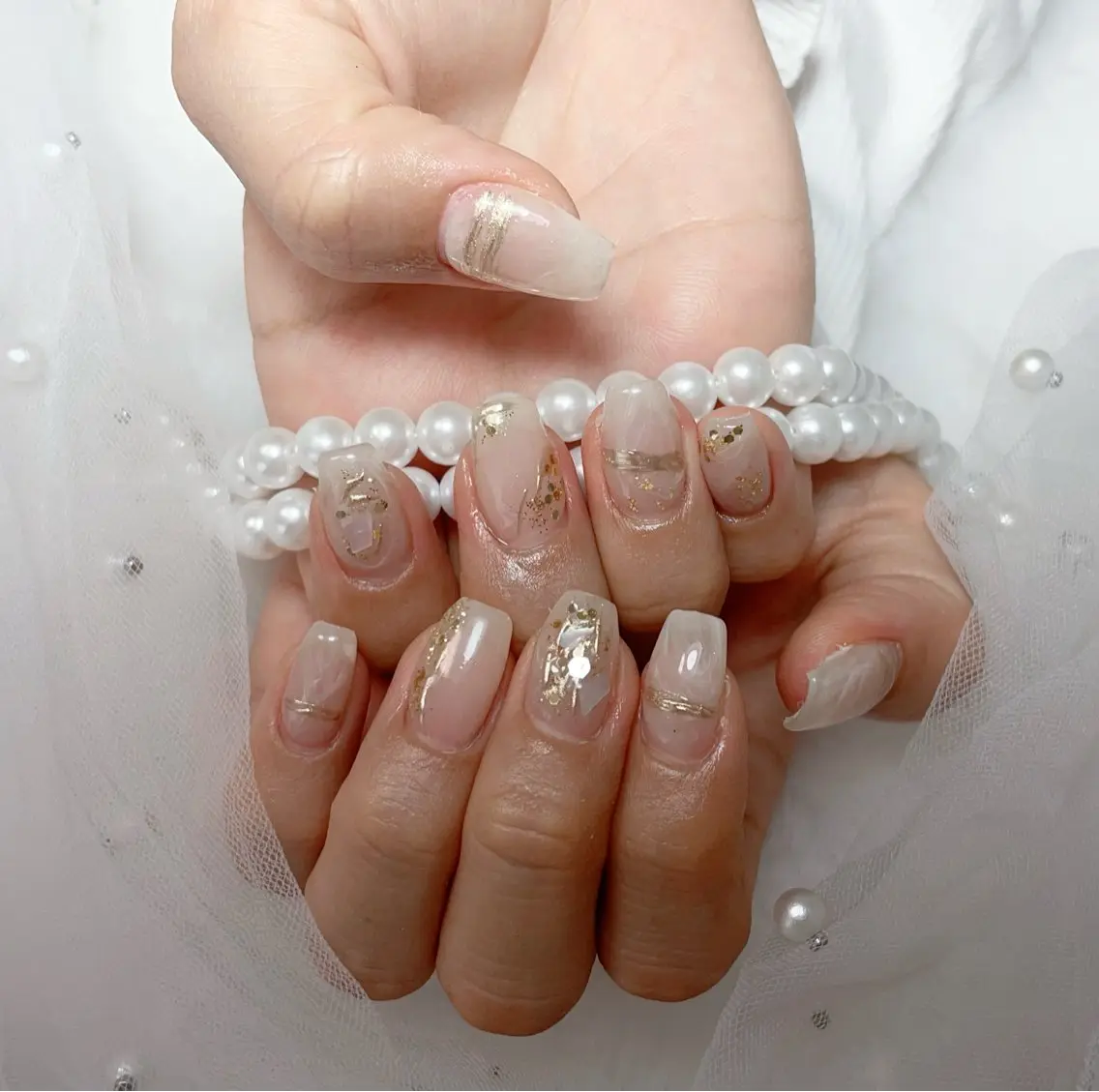 ネイル ミラーネイル ニュアンスネイル B·U Nail大宮 長さだし専門店のネイルデザイン