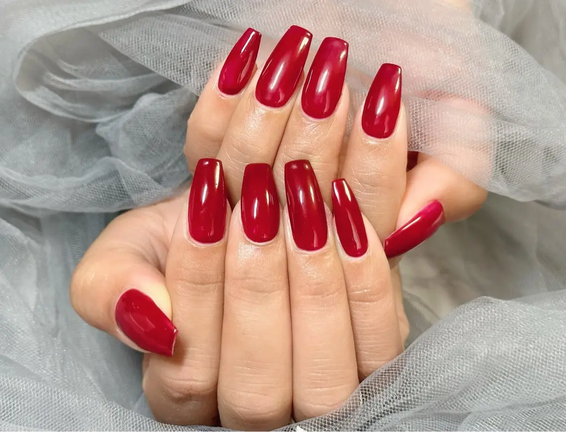 ネイル ボルドー ワンカラーネイル ハンドネイル Nail Salon KURELLYのネイルデザイン