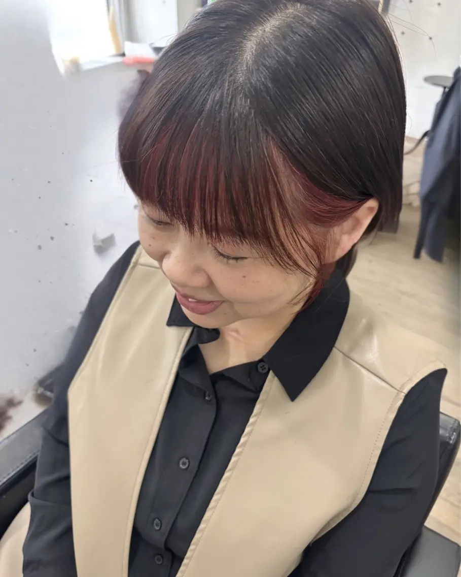 ショート カラー ミストバング  フェイスフレーミング 似合わせカット ayano┊︎ U25特化！のヘアスタイル